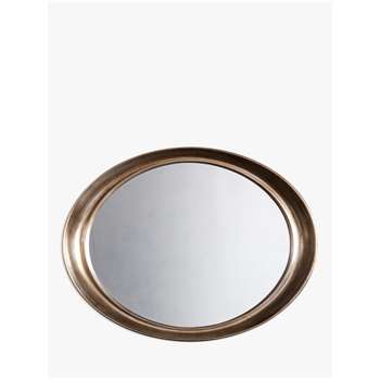John Lewis & Partners Riley Oval Mirror, Champagne Silver (H77 x W100 x D9cm)
