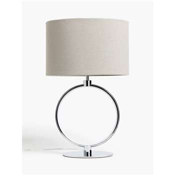 John Lewis & Partners Unna LED Ring Table Lamp, Chrome (H48.5 x W31 x D31cm)