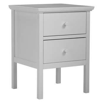 John Lewis & Partners Wilton 2 Drawer Bedside Cabinet, Grey (H58 x W43 x D41cm)