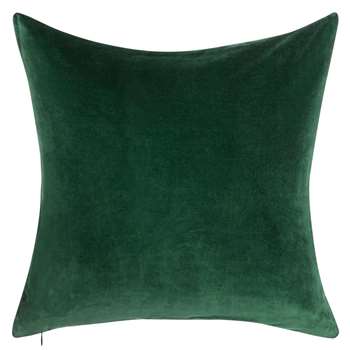 John Lewis Plain Velvet Cushion, Ivy (50 x 50cm)