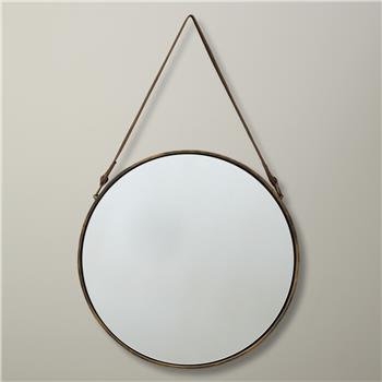 John Lewis & Partners Ronda Round Hanging Mirror, Brass (Diameter 38cm)