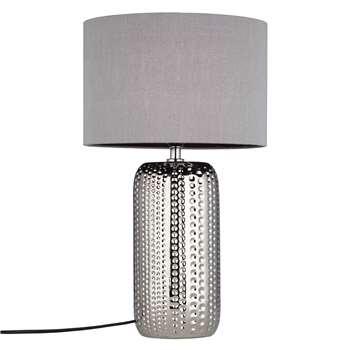 John Lewis Sabrina Dimple Ceramic Table Lamp, Chrome (46.5 x 27cm)