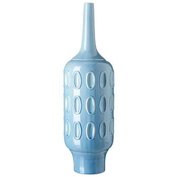 John Lewis & Partners Scandi Stone Large Vase, Blue (H62 x W18 x D18cm)