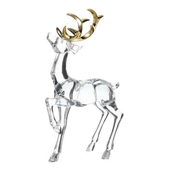 John Lewis Winter Palace Acrylic Reindeer, Gold (29 x 8cm)