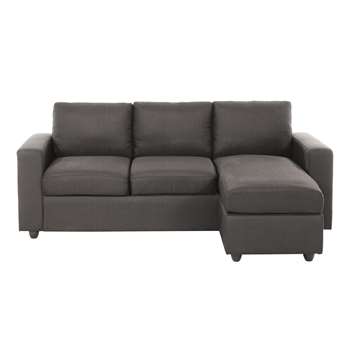JULES 3 seater fabric corner sofa in grey (85 x 205cm)
