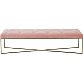 Julianne Ottoman, Blush Pink Cotton Velvet (H38 x W150 x D46cm)