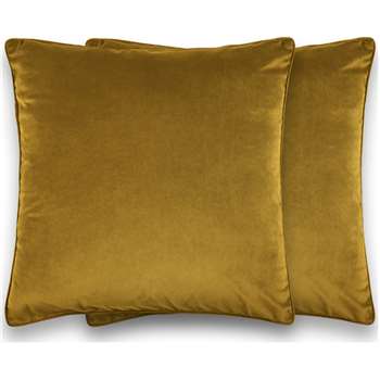 Julius Set of 2 Large Velvet Cushions, Antique Gold (H59 x W59cm)