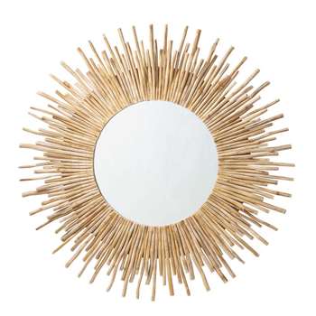 KAMPAR Driftwood Round Mirror (Diameter 110cm)
