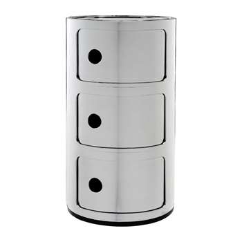 Kartell - Componibili Storage Unit - Chrome - Large (H58.5 x D32cm)