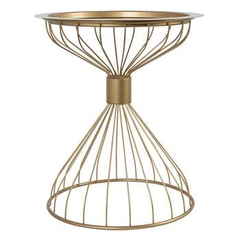 Zuiver Kelly Side Table with Tray in Metallic Gold (H57 x W50 x D50cm)