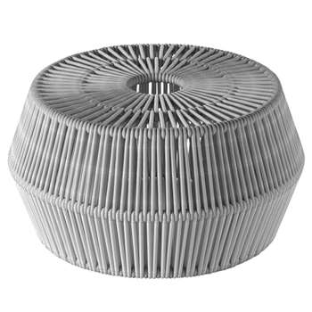 Kettal Zig Zag Woven Rope Pouf, Grey (35 x 69cm)