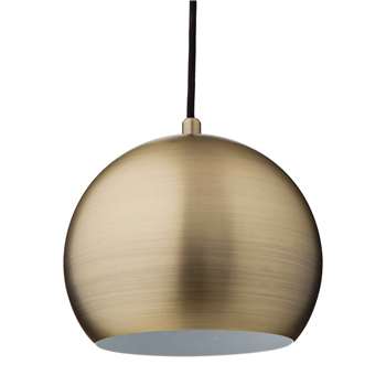 Koge Ball Pendant Lamp, Matt Gold With Black Cord (14.5 x 18cm)