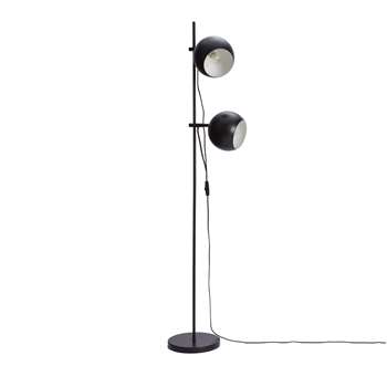 Koge Floor Lamp, Black With Black Cord 150 x 24cm