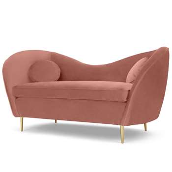 Kooper 2 Seater Sofa, Blossom Pink Recycled Velvet (H83 x W165 x D73cm)