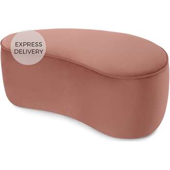 Kooper Pouffe, Blush Pink Velvet (H42 x W101 x D59cm)