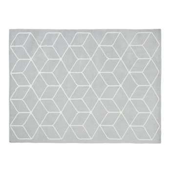 KUBE grey and white patterned cotton cushion (140 x 200cm)