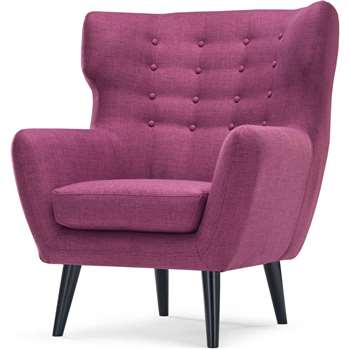 Kubrick Wing Back Chair, Plum Purple (105 x 91cm)