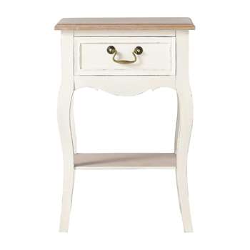 LÉONTINE Wood bedside table with drawer in cream (65 x 44cm)