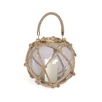 La Rochelle Nautical Globe Lantern in Stainless Steel with Nickel Plate Finish 24 x 28cm