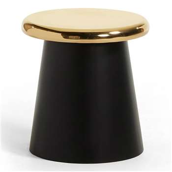 LaForma - Phil Metal Side Table in Black & Brass (H41 x W41cm)