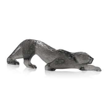 Lalique - Zeila Panther Sculpture - Grey - Large (Width 36.5cm)