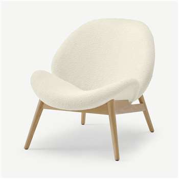 Laluni Accent Armchair, Whitewash Boucle (H77 x W69 x D89cm)