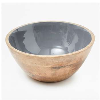 Large Grey Enamel Bowl - Grey (12 x 26cm)