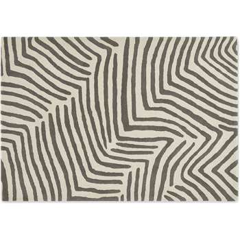 Larkin Handtufted Wool Rug, Ecru & Warm Grey (H160 x W230cm)