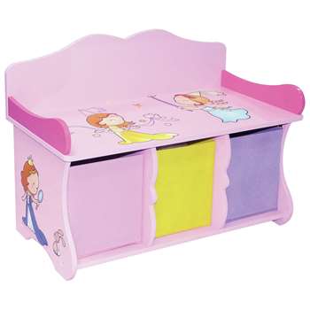 Liberty House Princess Bench and 3 Fabric Bins 50 x 69cm