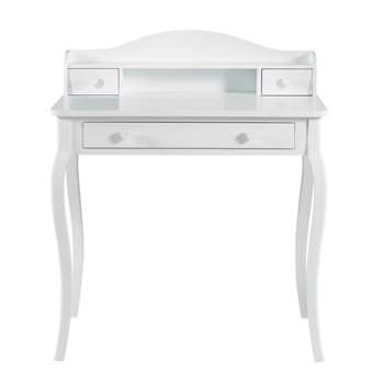 LILLY Silver 3-Drawer Writing Desk (100 x 85cm)
