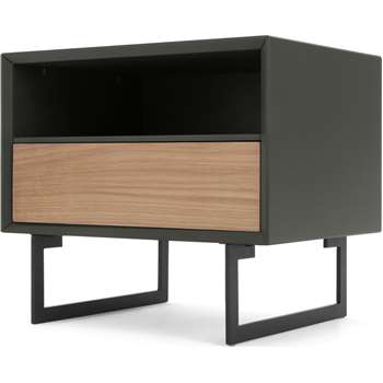 Lincoln Bedside Table, Oak & Grey (H45 x W50 x D40cm)