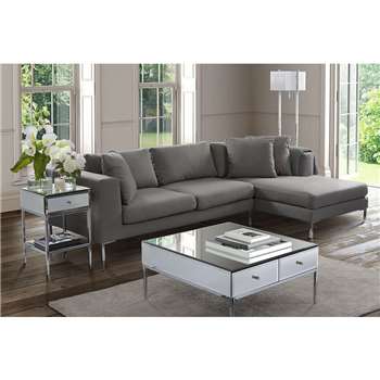 Linear Right Hand Corner Sofa Malaga Steel (66 x 280cm)