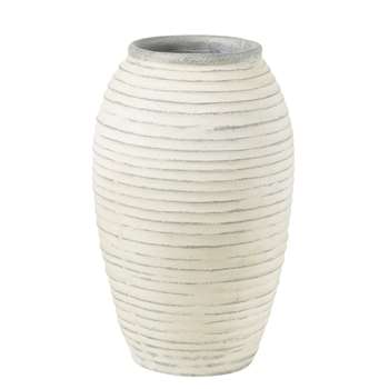 LISBONNE White and Grey Striped Basin, White (H61.5 x W38.5 x D38.5cm)