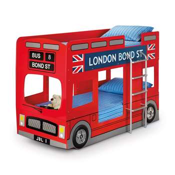London Bus Kids Bunk Bed By Julian Bowen (H136 x W200cm)