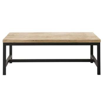 LONG ISLAND Solid Fir and Metal Industrial Coffee Table (H36 x W100 x D55cm)