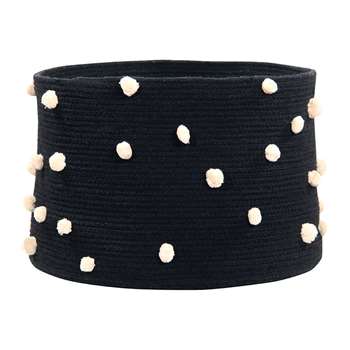 Lorena Canals - Pebbles Cotton Basket - Black (H30.5 x W35.5 x D35.5cm)