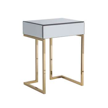Lorenzo Toughened Mirror Side Table (H60 x W45 x D35cm)