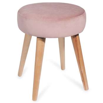 LOU Pink Fabric Stool (H44 x W37cm)