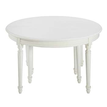 LOUIS Round white birch dining table (76 x 120cm)