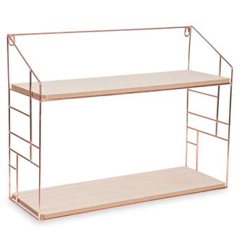 LULEA Copper Metal Wall Shelf (H38 x W50 x D17.5cm)
