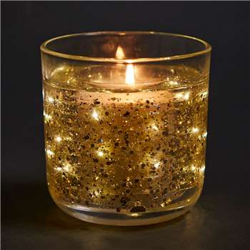 M&S Neroli, Lime & Basil Light Up Candle - Gold Mix (H10 x W10 x D10cm)