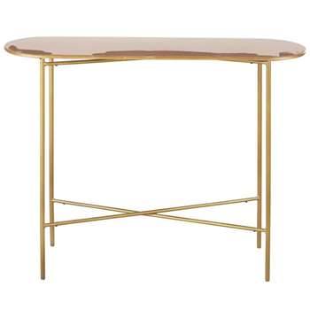 Maddie - Powder Pink and Gold Metal Console Table (H76 x W100 x D30cm)
