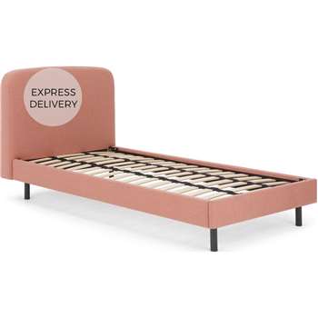 MADE Essentials Besley Single Bed, Dusk Pink (H96 x W103 x D210cm)