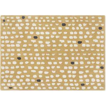 Made Essentials Uxi Wool Handtuft Rug, Soft Mustard Yellow (H140 x W200 x D2cm)