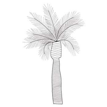 MANAGUA Black Metal Wire Palm Tree Wall Art (H133 x W84.5 x D3cm)