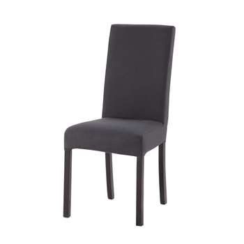 Margaux Cotton chair cover in charcoal grey (100 x 47cm)