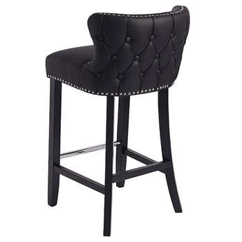Margonia Barstool Black PU Leather (H94 x W48 x D50cm)