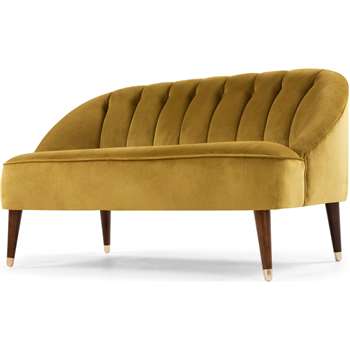 Margot 2 Seater Sofa, Antique Gold Recycled Velvet (H72 x W130 x D73cm)