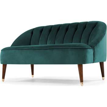 Margot 2 Seater Sofa, Teal Recycled Velvet (H72 x W130 x D73cm)