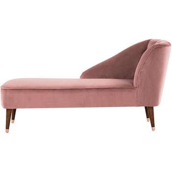 Margot Left Hand Facing Chaise Longue, Old Rose Recycled Velvet (H77 x W150 x D68cm)